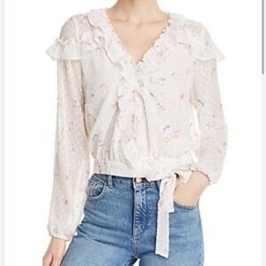 Aqua blouse with tie in size XS